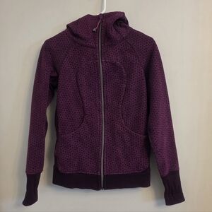 Lululemon Scuba Hoodie Star Pixel Raspberry Bordeaux Drama Women's 4 Full Zip